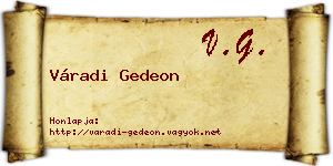 Váradi Gedeon névjegykártya